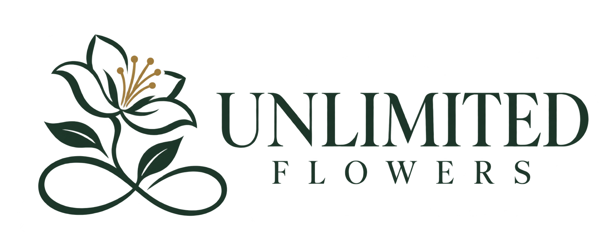 Unlimited Flowers — botanical infinity logo